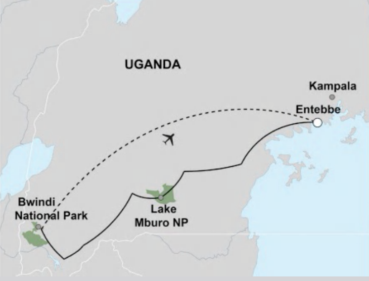 Uganda Gorilla Safari Route Map