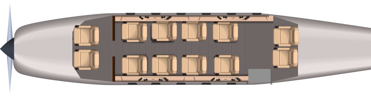 Cessna 208B Grand Caravan EX cabin layout