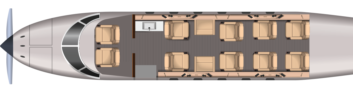 Pilatus PC-12 NG cabin layout