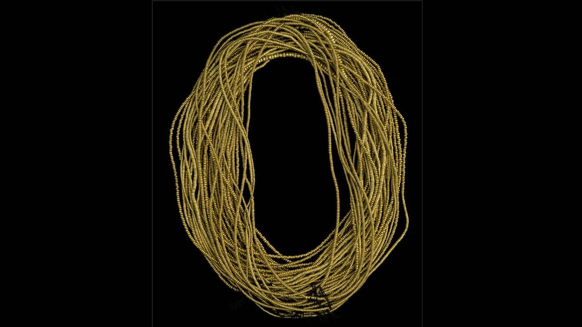 A necklace of gold beads from the royal graves of Mapungubwe.